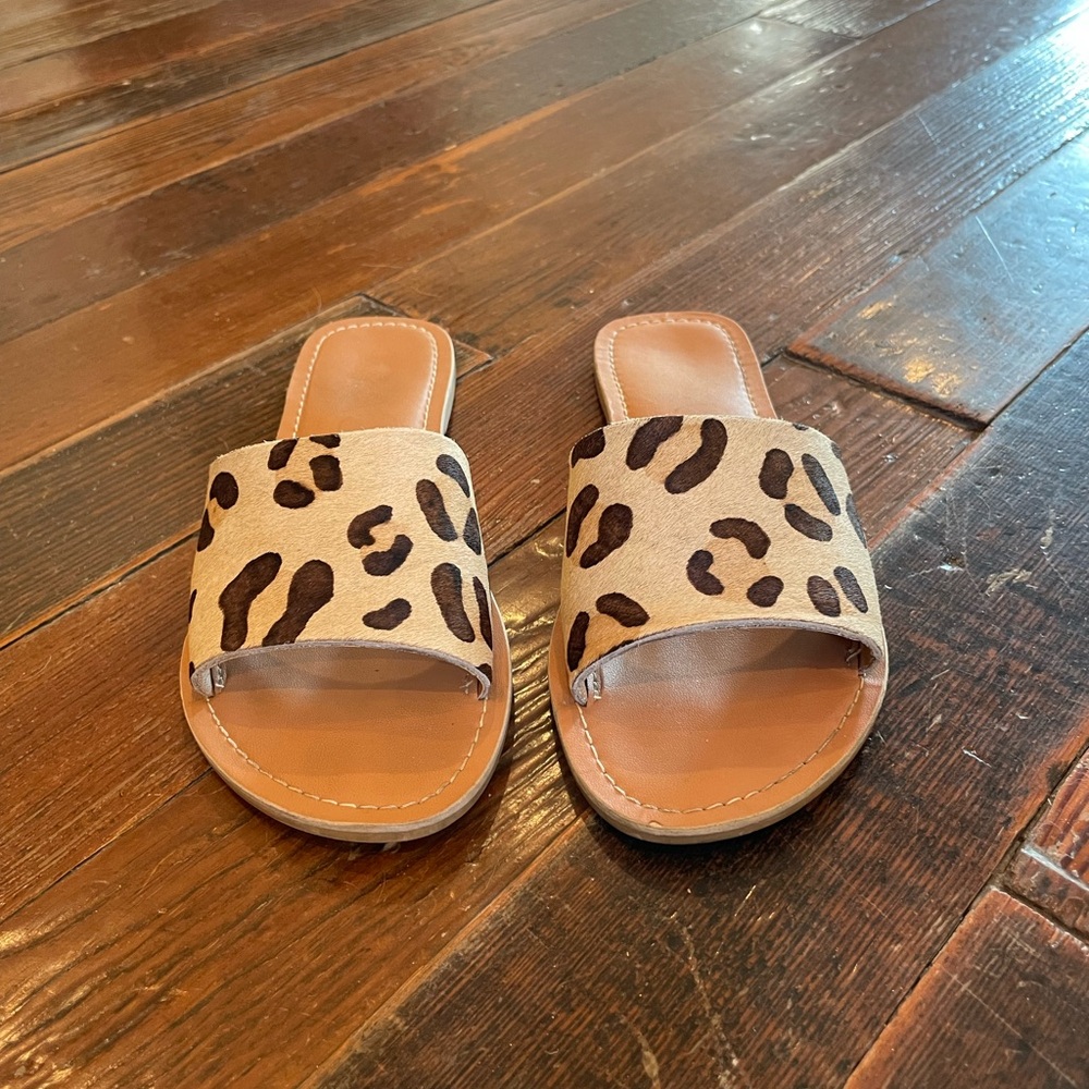 Beach by Matisse Cabana Leather Size 6 Leopard Print Sandals - Picture 4 of 4